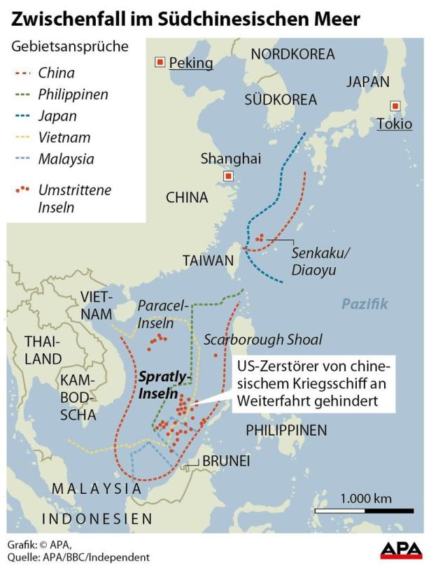 Zwischenfall zwischen Kriegsschiffen der USA und Chinas