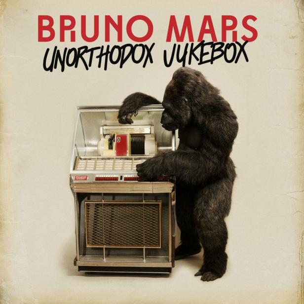 Das Cover von Bruno Mars' Album „Unorthodox Jukebox“ zeigt einen Gorilla an einer Jukebox.