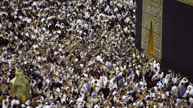 Muslims gather around the holy Kaaba at the Grand