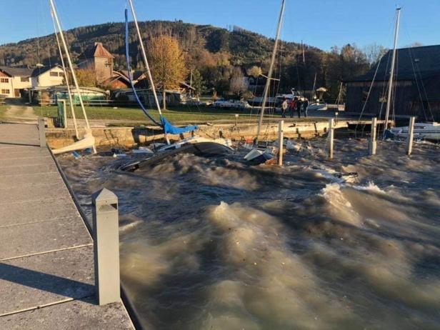 Sturm beschädigte am Attersee bis zu 100 Boote