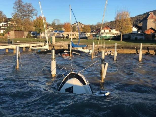 Sturm beschädigte am Attersee bis zu 100 Boote