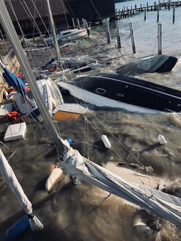 Sturm beschädigte am Attersee bis zu 100 Boote