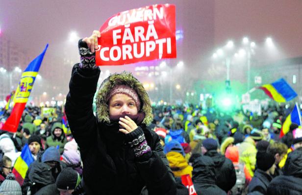FILE PHOTO: Thousands gather to protest against the Romanian government in the streets of Bucharest