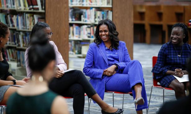 Michelle Obama: So stylish sieht ein Hosenanzug aus Denim aus