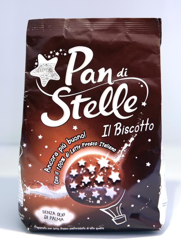 "Pan di Stelle" chocolate cake package is displayed in this picture illustration
