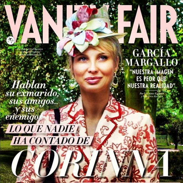 Das Cover von Vanity Fair zeigt Corinna zu Sayn-Wittgenstein mit Hut.