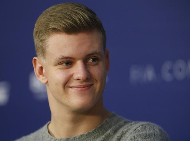 Formula 3 driver Mick Schumacher listens during a news conference in St. Petersburg