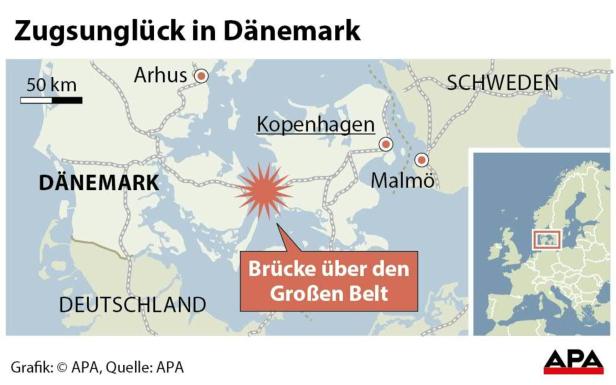 Sechs Tote bei schwerem Zugsunglück in Dänemark