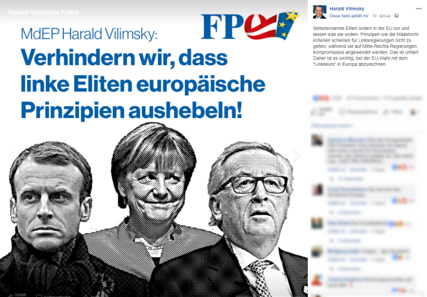 Macron, Merkel, Juncker: FPÖ-Attacke gegen angeblich "linke Eliten"