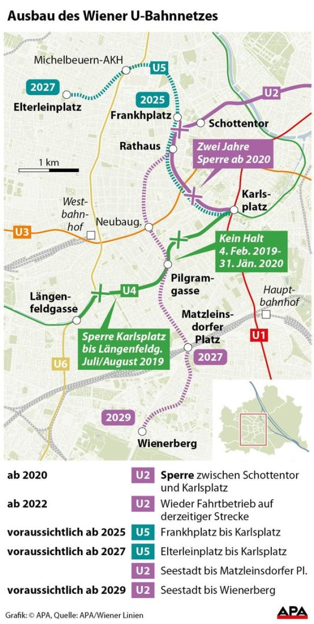 Wiener U-Bahn: Station Pilgramgasse gesperrt