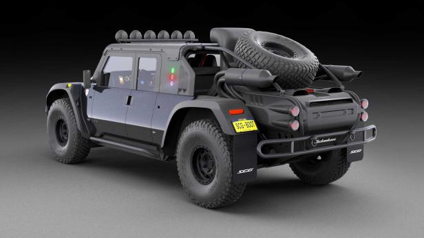 Ein SCG Boot Geländewagen, gesehen von hinten.