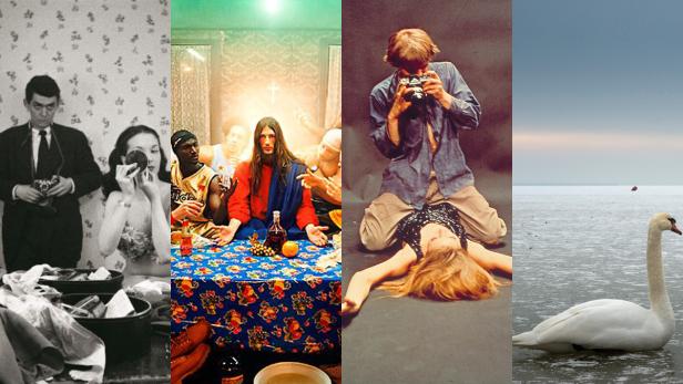 Eine Collage mit vier unterschiedlichen Fotografien.