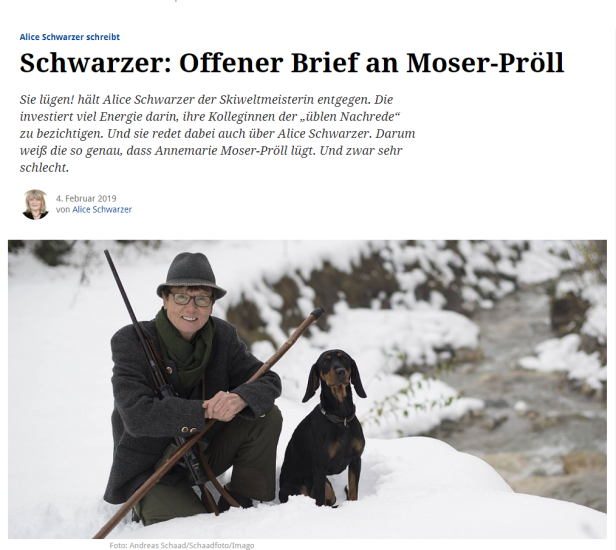 Alice Schwarzer zu Moser-Pröll: "Ich weiß, dass Sie lügen"