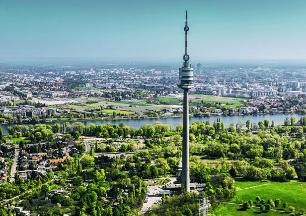 Renovierter Donauturm hat jetzt ein Bierlokal zu ebener Erd'