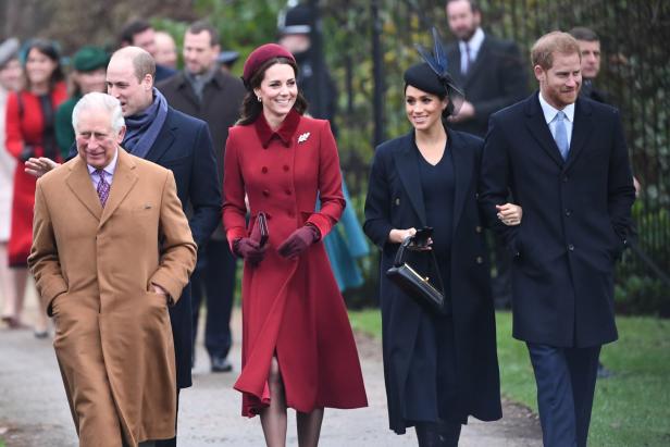 König Charles, Prinzessin Kate, Herzogin Meghan und Prinz Harry