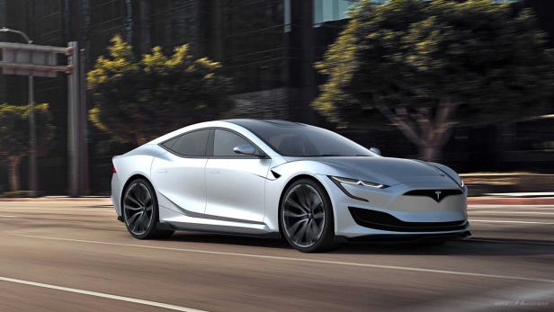 Tesla Model S der zweiten Generation gerendert