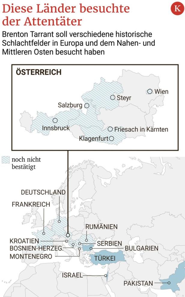 Christchurch-Attentäter war offenbar auch in Österreich