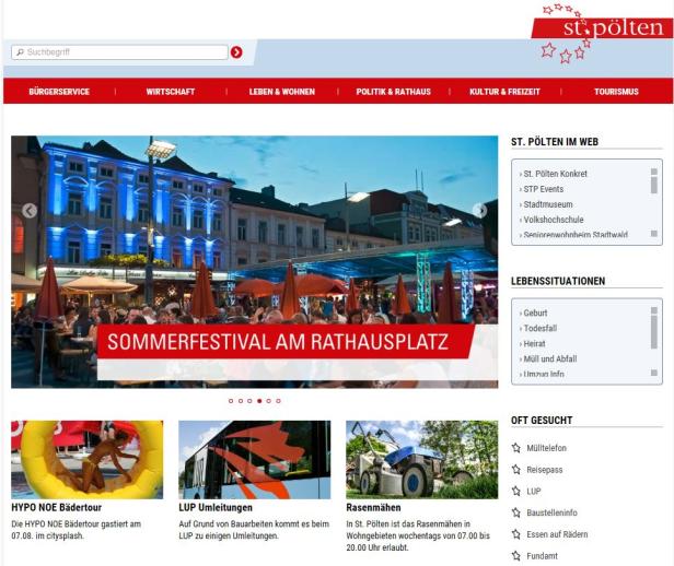 Das Sommerfestival am Rathausplatz in St. Pölten mit vielen Besuchern.