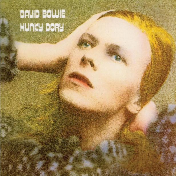 Das Cover von David Bowies Album „Hunky Dory“ zeigt ein Porträt des Sängers.