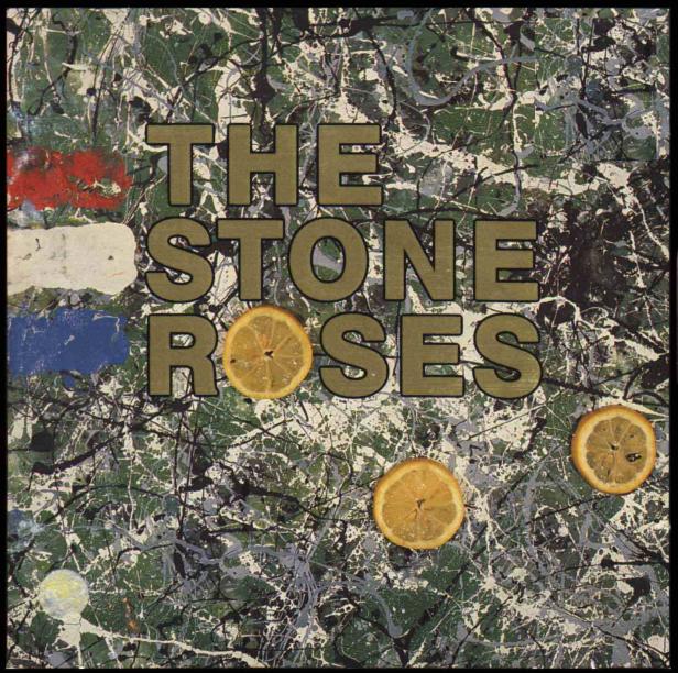Das Cover des Albums „The Stone Roses“ zeigt Farbspritzer und Zitronenscheiben.