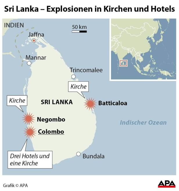 Sri Lanka: Regierung macht Islamistengruppe für Anschläge verantwortlich