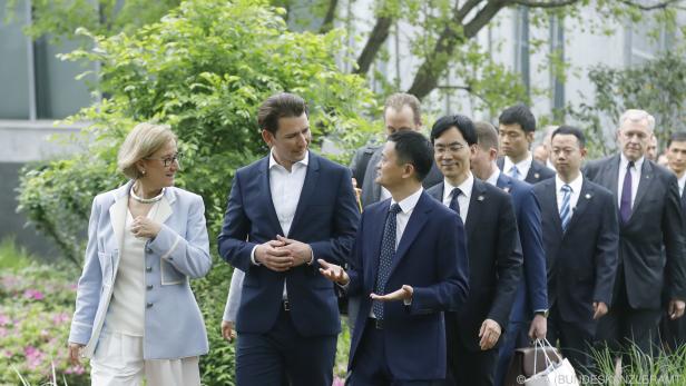 Kurz und Mikl-Leitner trafen auf den Chef von Alibaba, Jack Ma