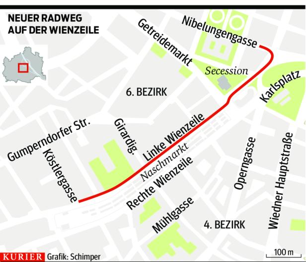 Planungsausschuss fixiert umstrittenen Radweg am Naschmarkt