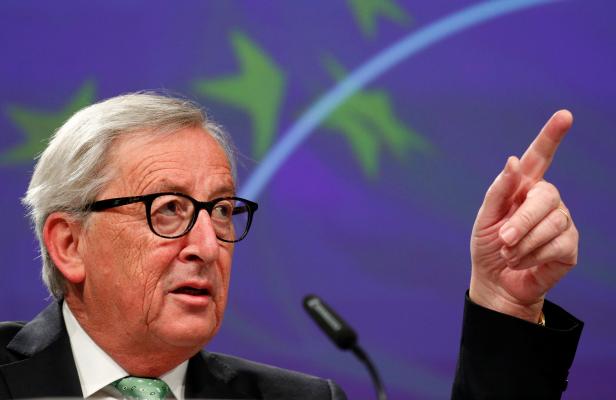 EU Commission President Juncker holds a news conference in Brussels