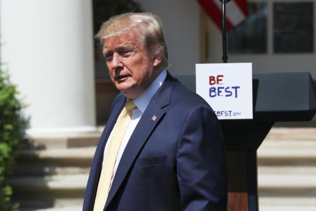 U.S. President Trump and first lady Melania Trump attend "Be Best" anniversary event at the White House in Washington