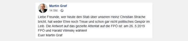 FPÖ-Abgeordneter Martin Graf fordert "Ehre" und "Treue" für Strache