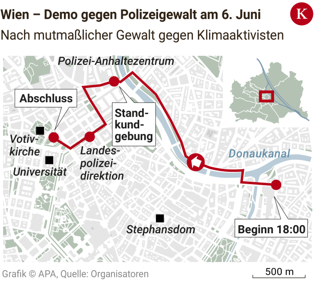 Staus in Wien: Das ist die Route der Demo "gegen Polizeigewalt"