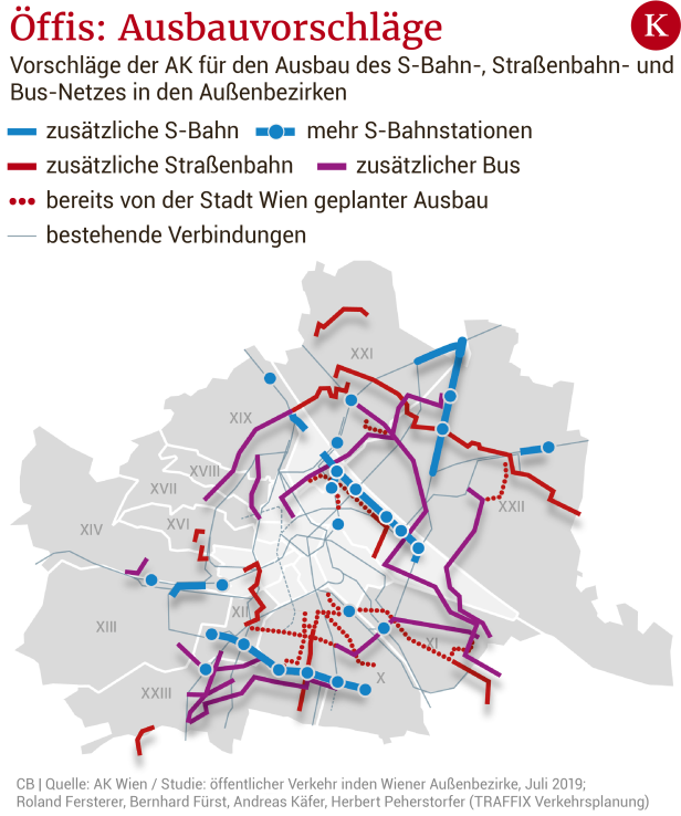 Wien: Außenbezirke bei Öffi-Versorgung klar im Nachteil