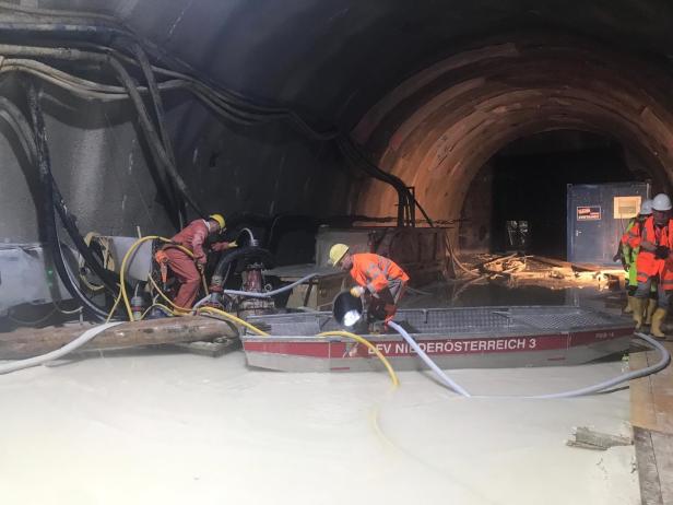 „Land unter“ 250 Meter tief im Semmering-Basistunnel