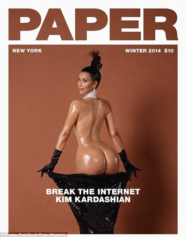 Kim Kardashian auf dem Cover des „Paper“-Magazins, Winter 2014.