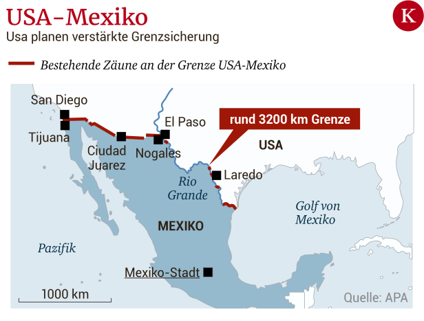 Trumps Mauer an der Grenze zu Mexiko bleibt Fiktion