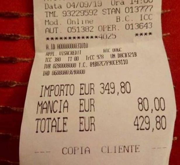 Nach Abzocke in Rom: Gastronom zahlt 5.000 Euro Strafe