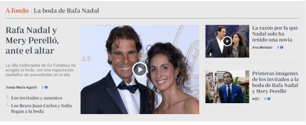 Rafael Nadal heiratete, Gäste mussten Handys abgeben