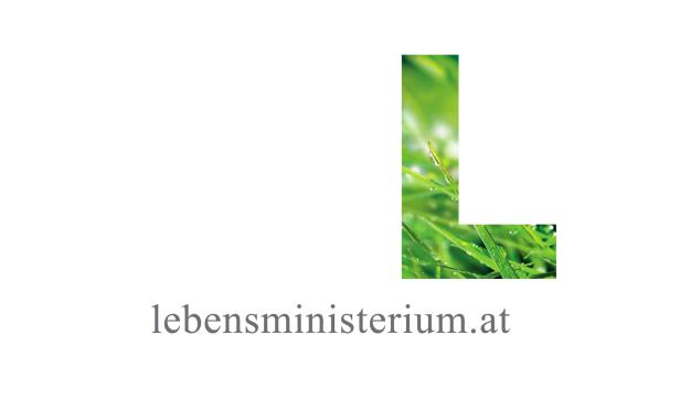 Das Logo des Lebensministeriums mit einem „L“ aus Grashalmen.