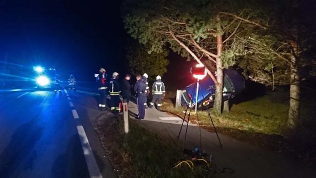 Wieselburg: Auto landete nach Unfall in Bäumen