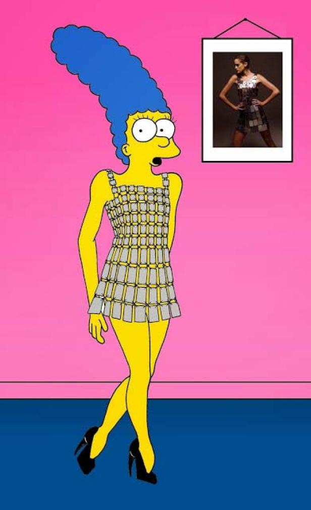 Marge Simpson als Model und Stil-Ikone