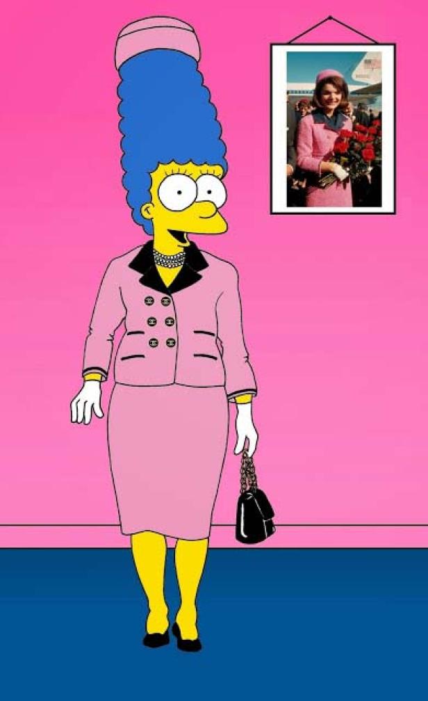 Marge Simpson als Model und Stil-Ikone