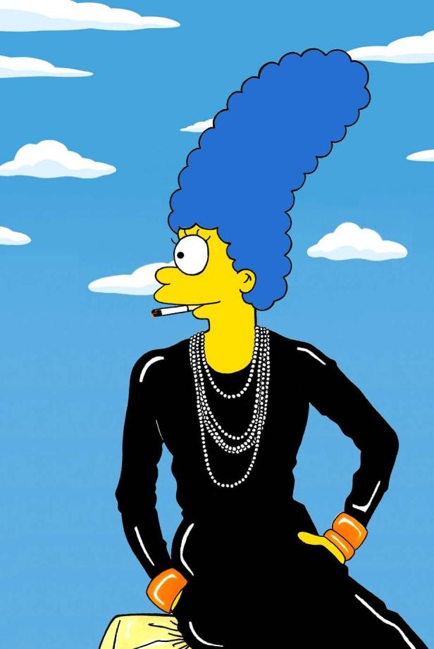 Marge Simpson als Model und Stil-Ikone