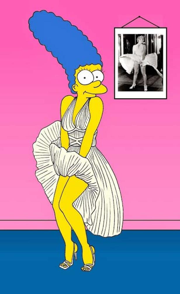 Marge Simpson als Model und Stil-Ikone