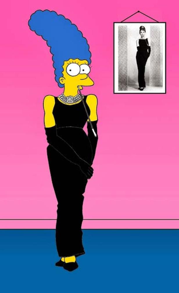 Marge Simpson als Model und Stil-Ikone