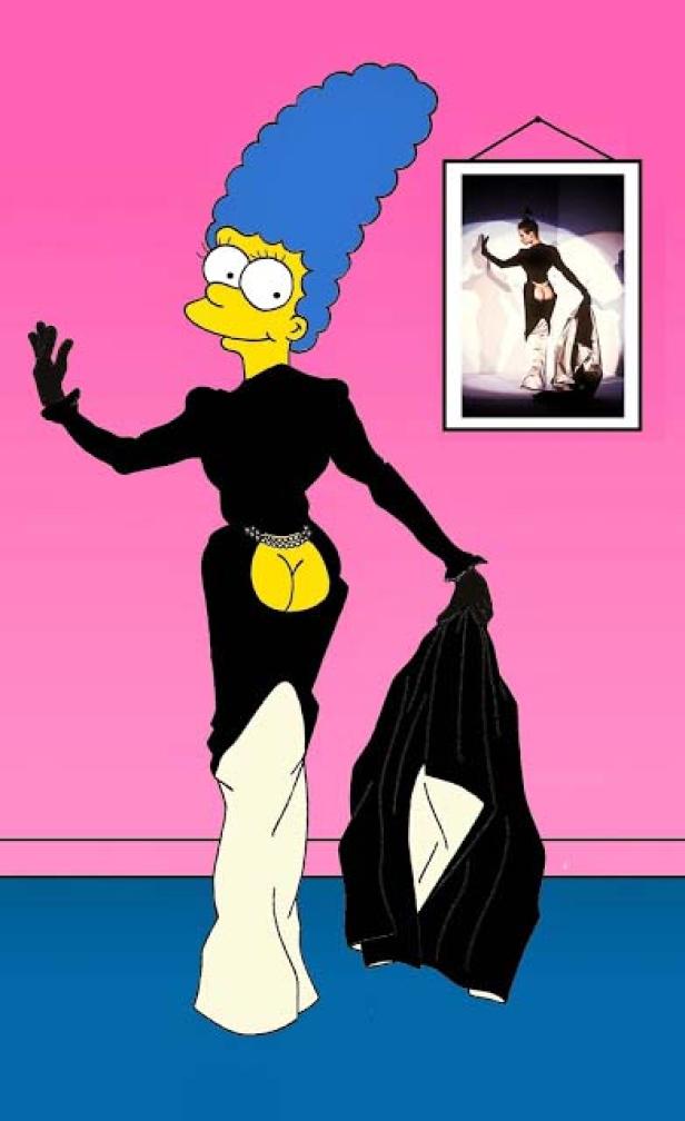 Marge Simpson als Model und Stil-Ikone