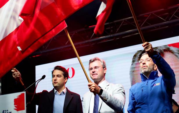 Freedom Party's rally ahead of Austria's parliamentary election in Vienna