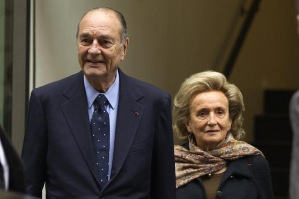Jacques Chirac und seine Frau Bernadette bei einer Veranstaltung.