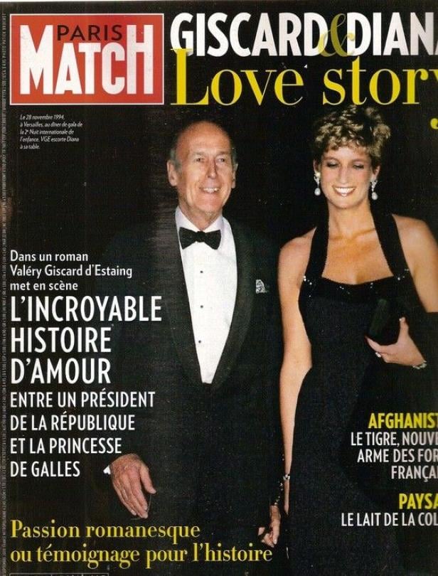 Das Cover von „Paris Match“ zeigt Valéry Giscard d'Estaing und Prinzessin Diana.