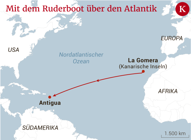 Wie ein Salzburger den Atlantik in einem Ruderboot überquert