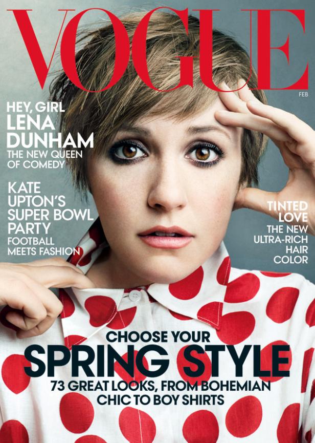 Die Februarausgabe der Vogue Das Cover der Vogue-Ausgabe mit Lena Dunham im Februar.